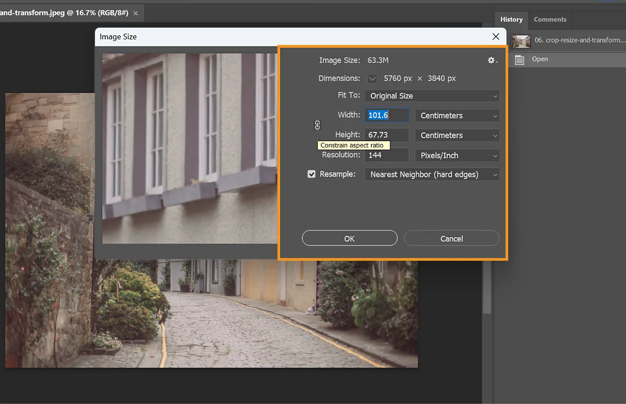 Adobe Photoshop Image Size dialog