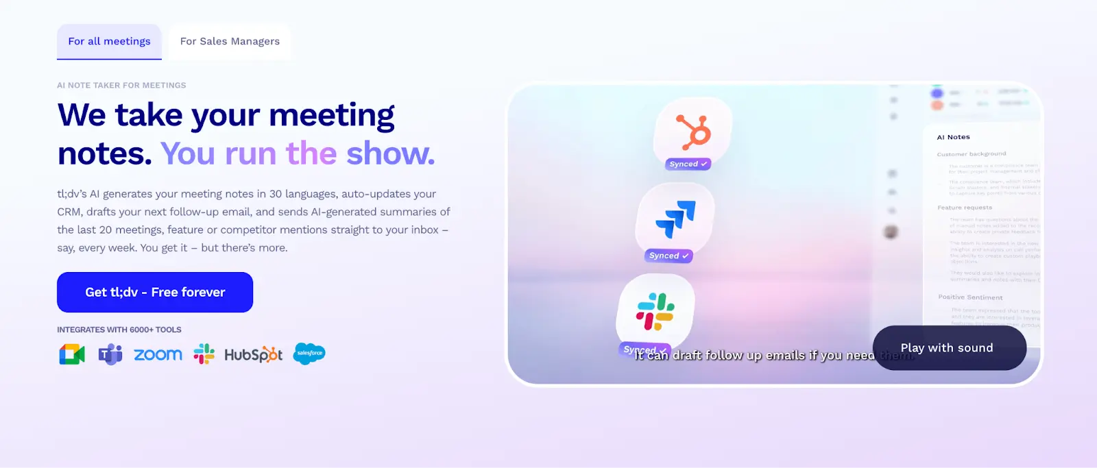 Tl;dv note taking app