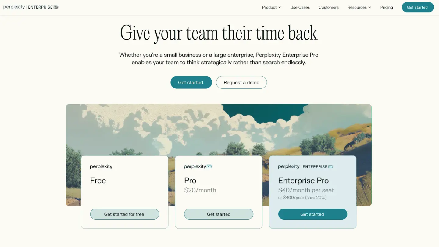 Planos de preços do Perplexity Enterprise Pro