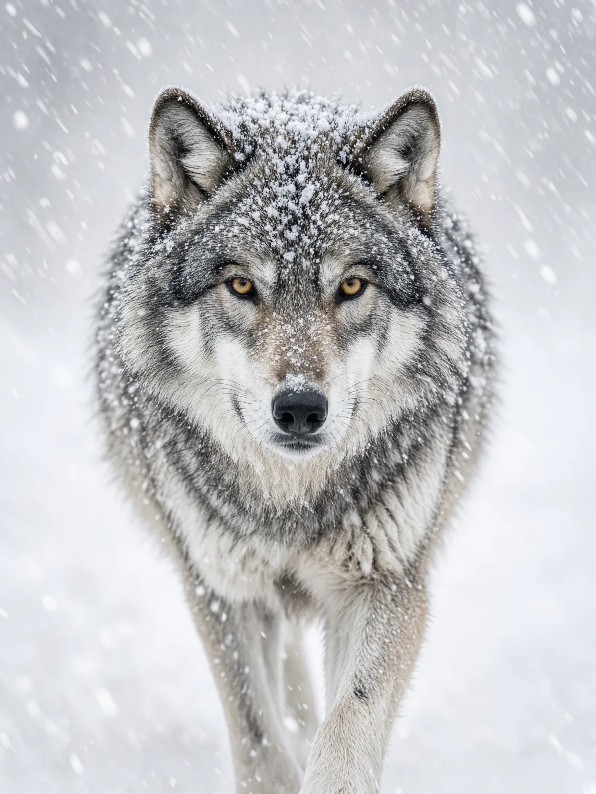 Result of the Wolf in a snowstorm prompt, made with Grok Imagine 2