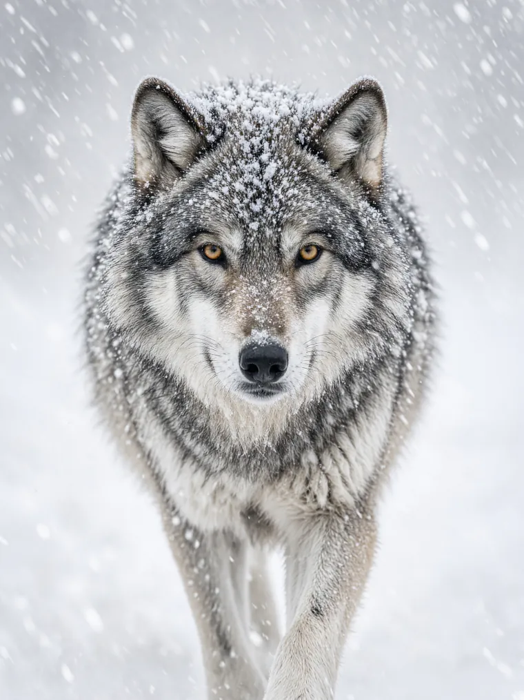 Wolf in a snowstorm