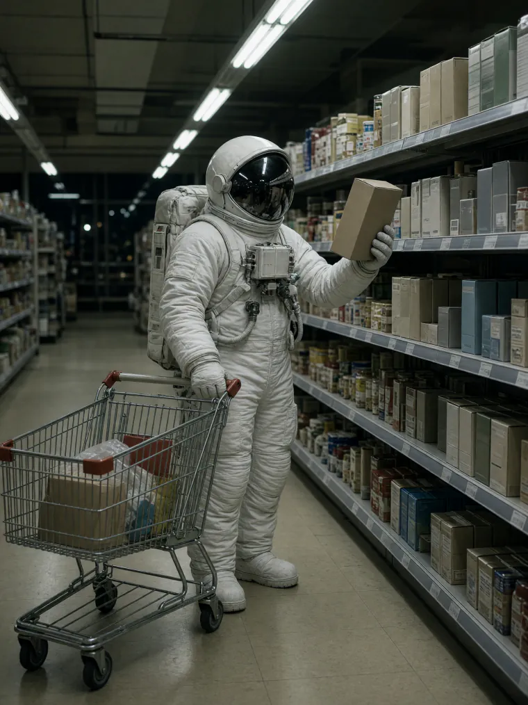 Astronaut in the supermarket