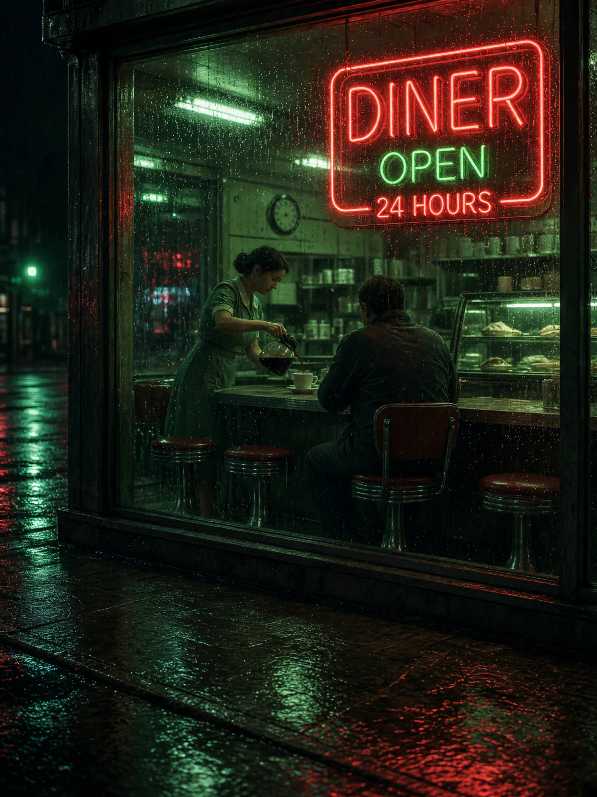 Result of the All-night diner at 3 am prompt, made with Grok Imagine 2