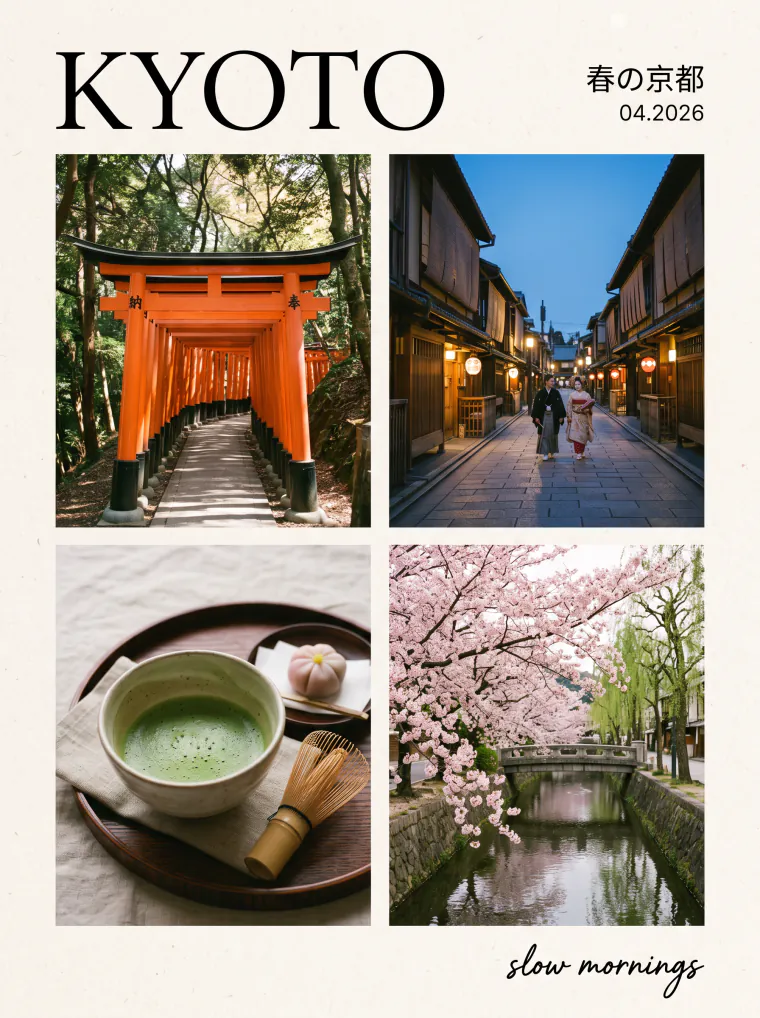 Kyoto travel collage poster