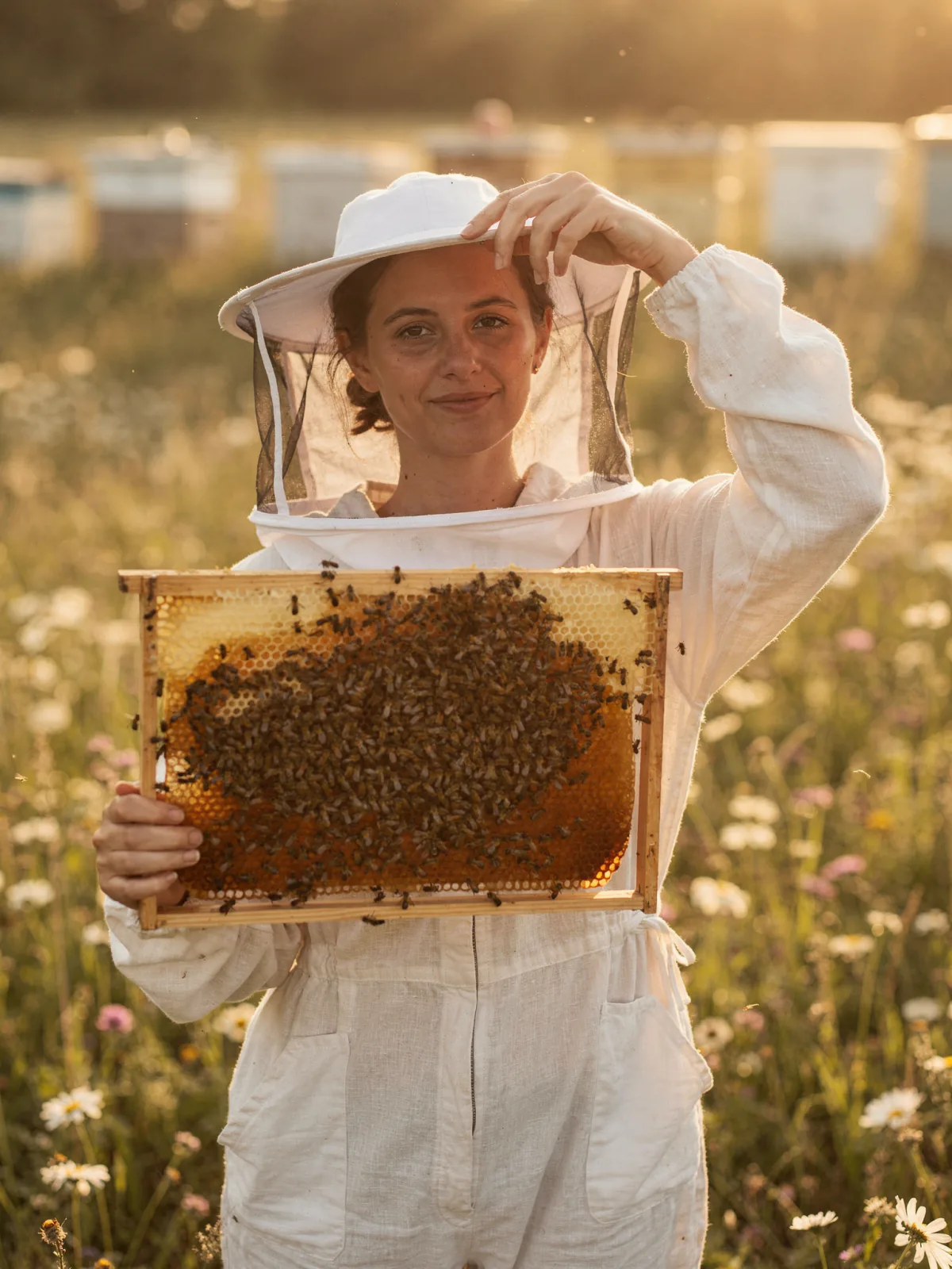 Result of the Beekeeper lifting her veil prompt, made with Flux 2 Max