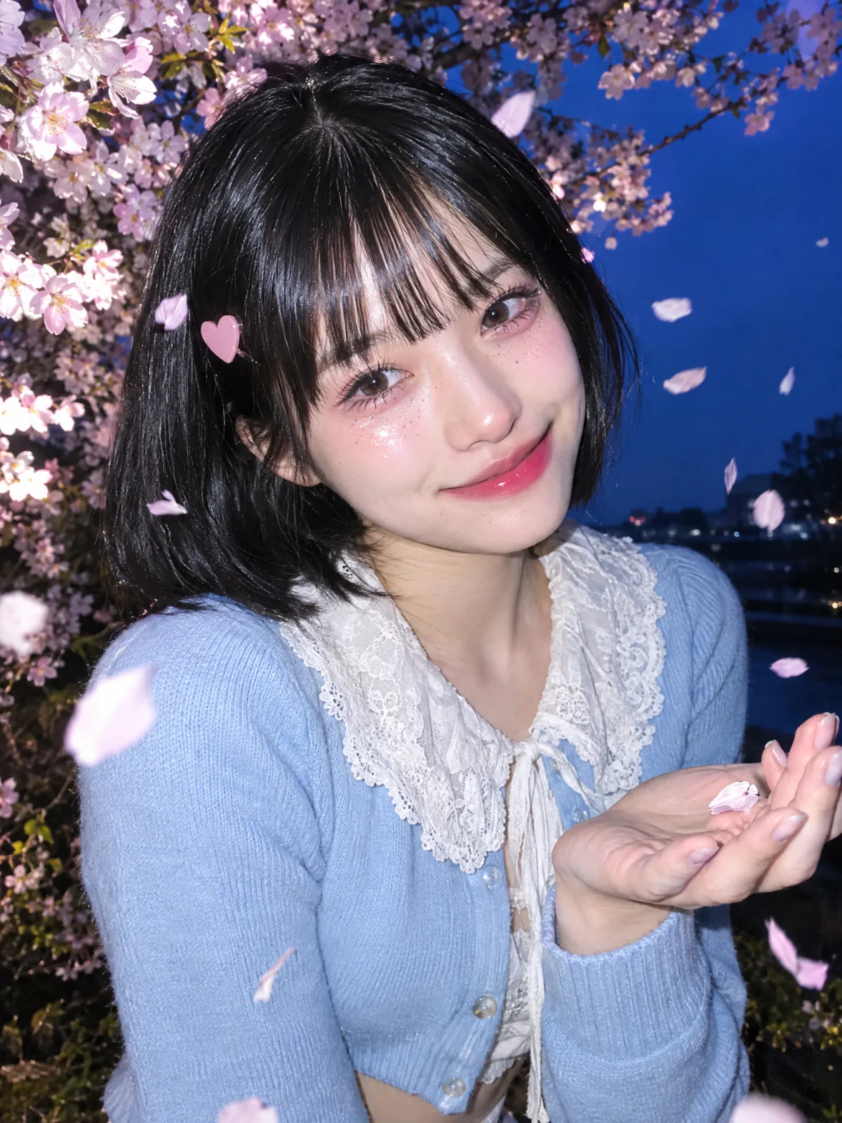 Result of the Cherry blossom flash portrait prompt, made with GPT Image 2.5