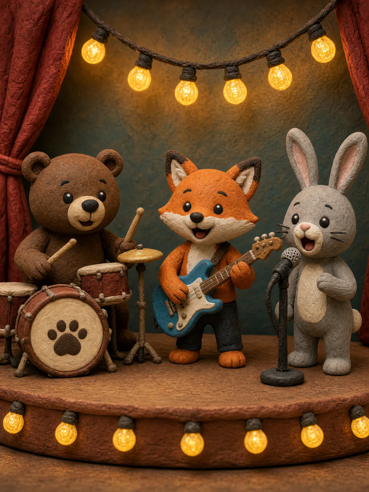 Result of the Clay animal rock band prompt, made with Grok Imagine 2