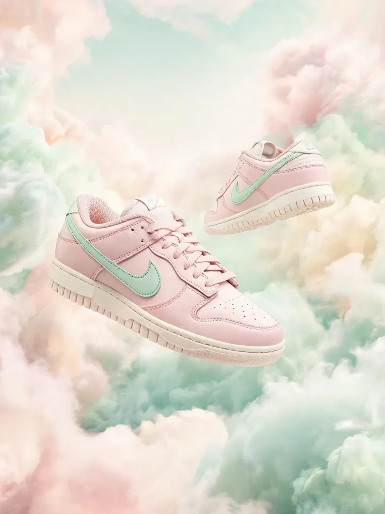 Nike Dunks in pastel clouds