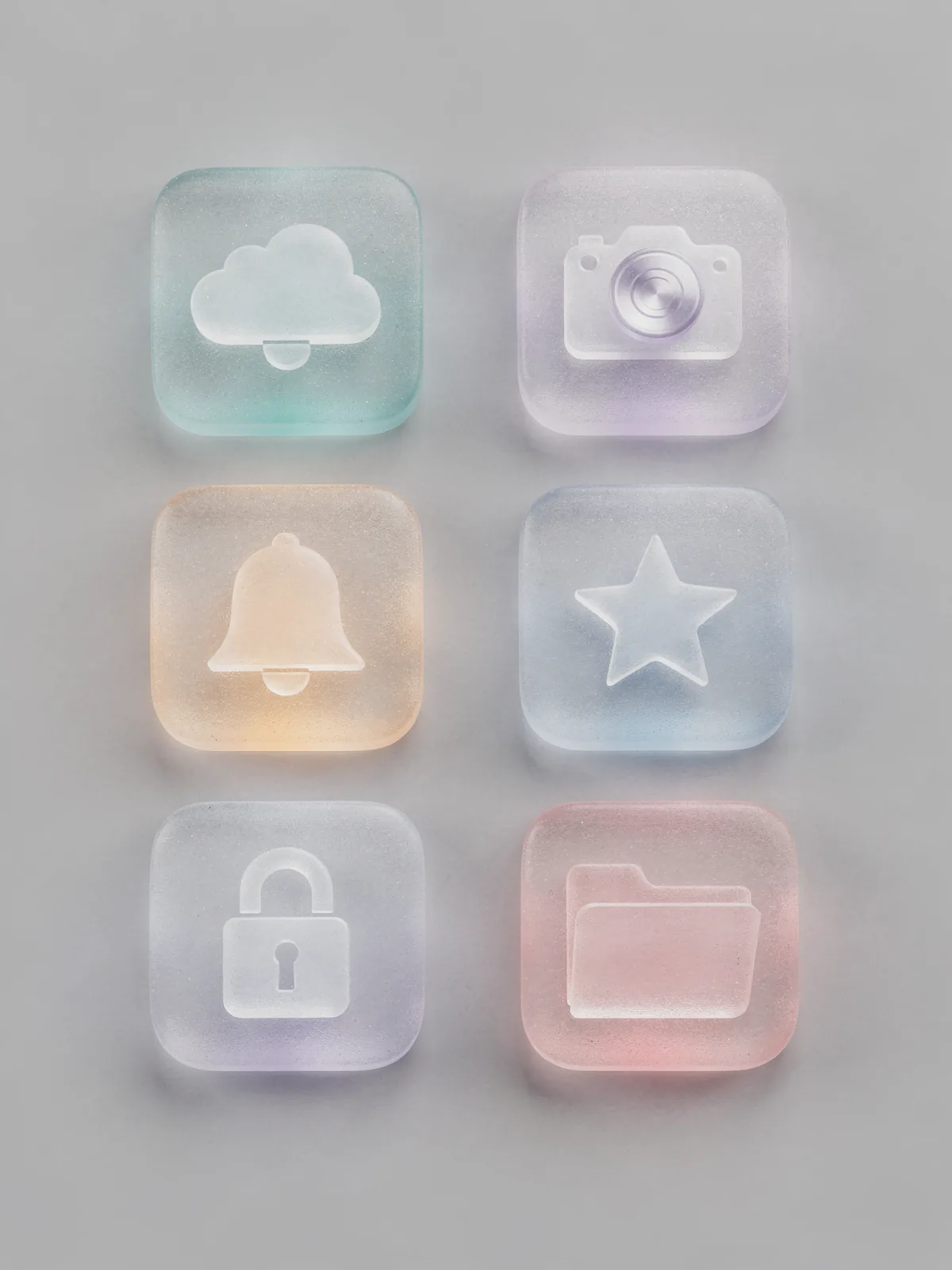 Result of the Frosted glass 3D icons prompt, made with Flux 2 Max