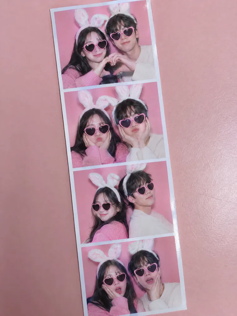 Photo booth strip with friends