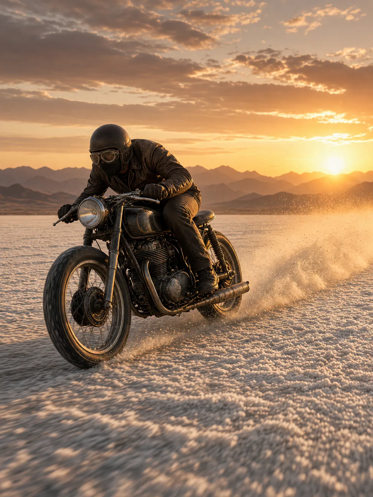 Result of the Motorcycle on the salt flat prompt, made with Grok Imagine 2