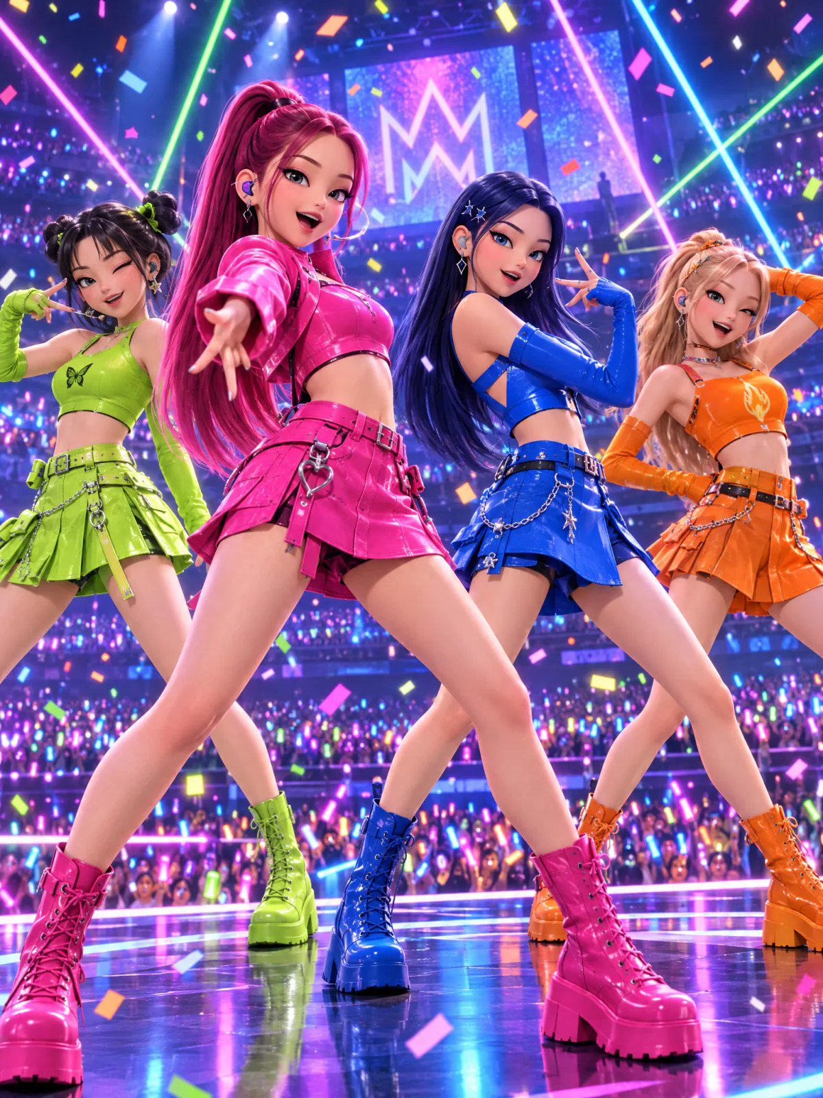 Result of the 3D girl group on stage prompt, made with GPT Image 2.5