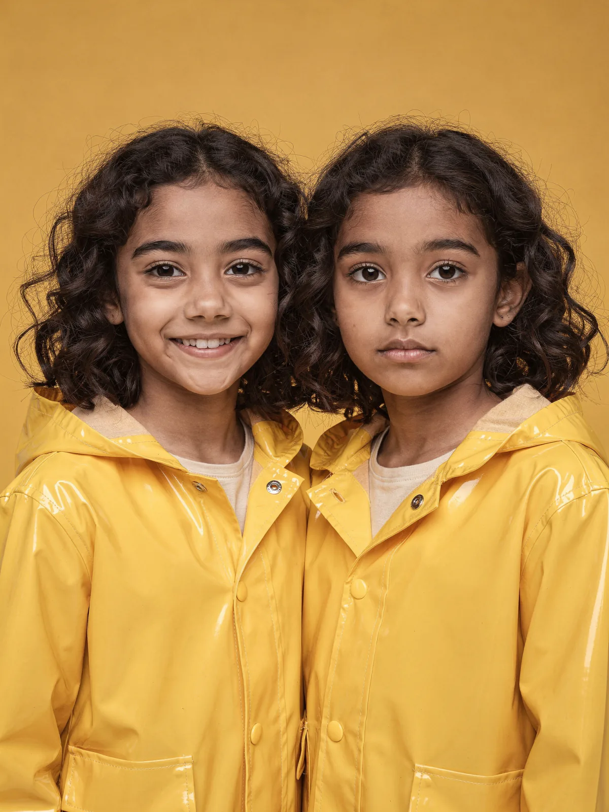 Result of the Twins in yellow raincoats prompt, made with Flux 2 Max