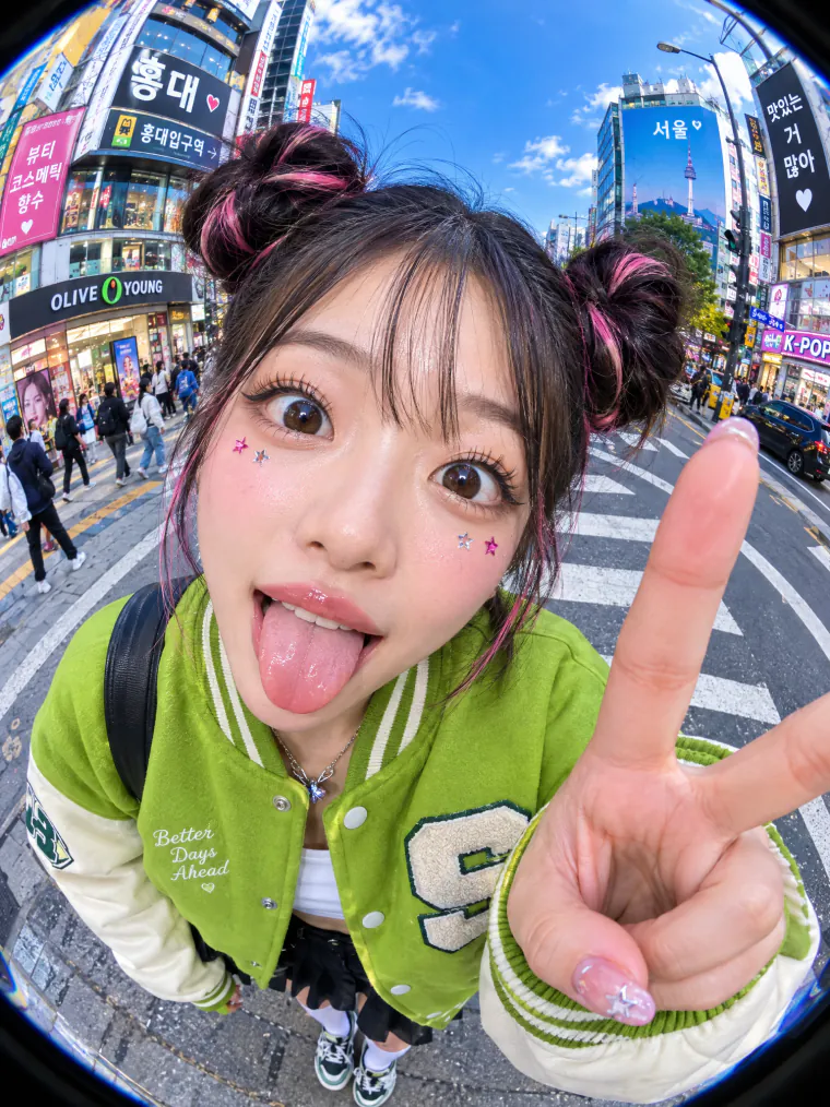 Fisheye selfie in Seoul