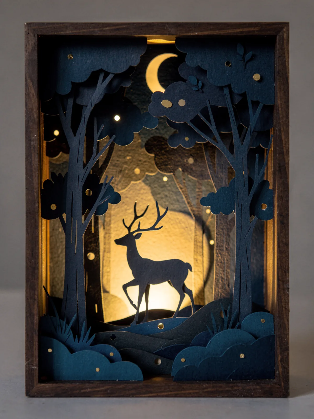 Result of the Paper-cut forest diorama prompt, made with Flux 2 Max