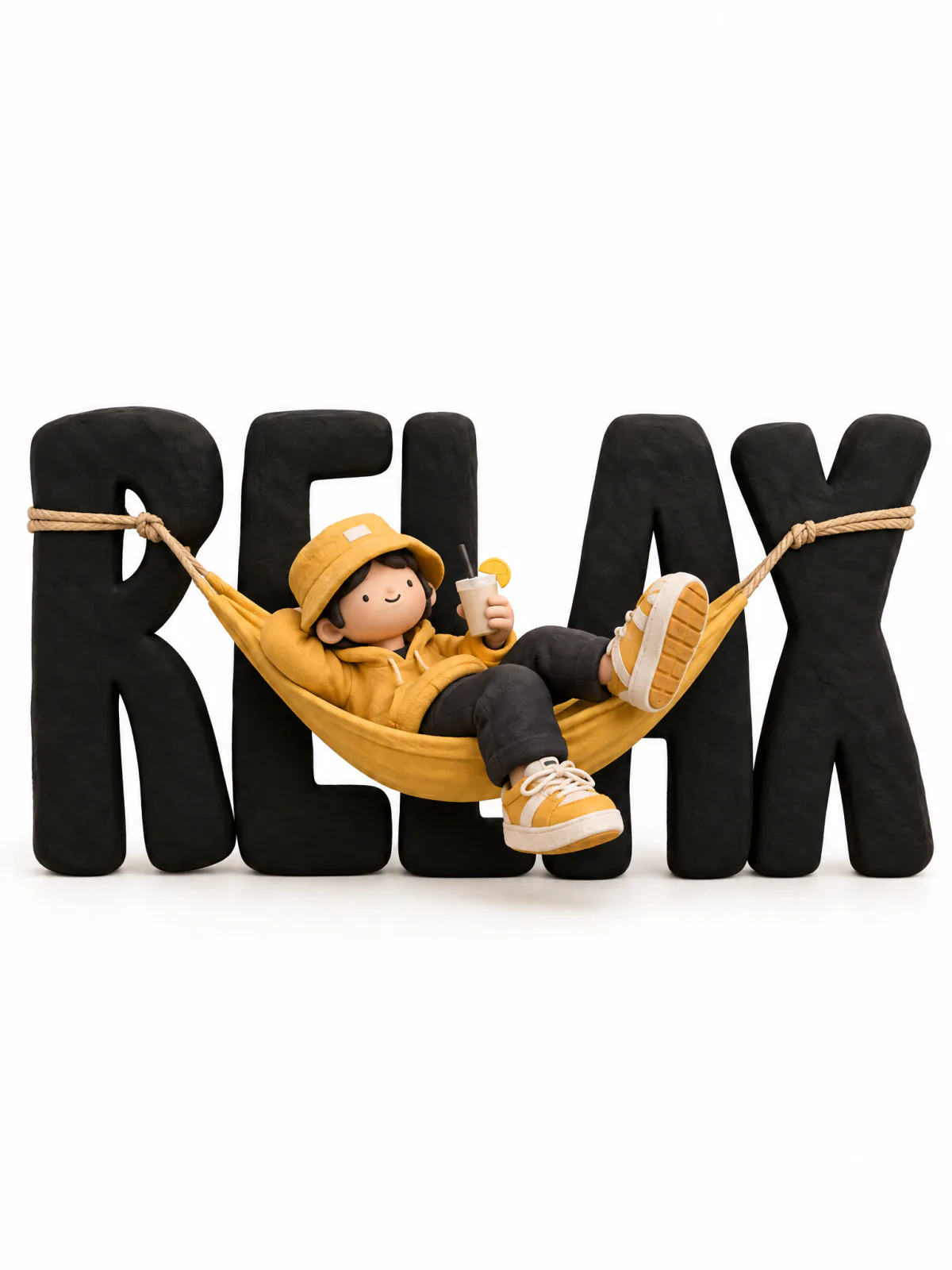 Result of the Clay character with big letters prompt, made with GPT Image 2.5