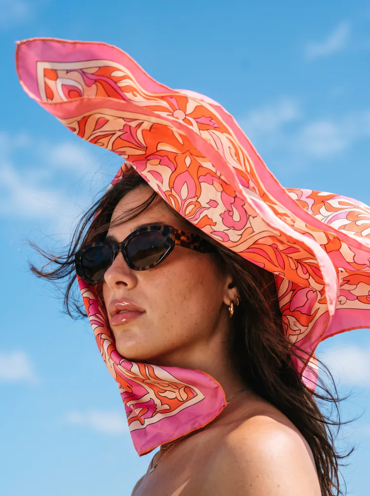 Silk scarf in the wind