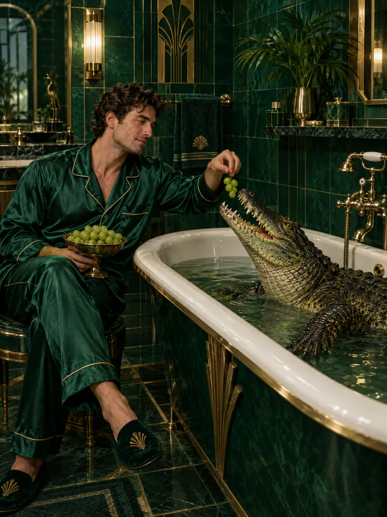 Crocodile in the bathtub