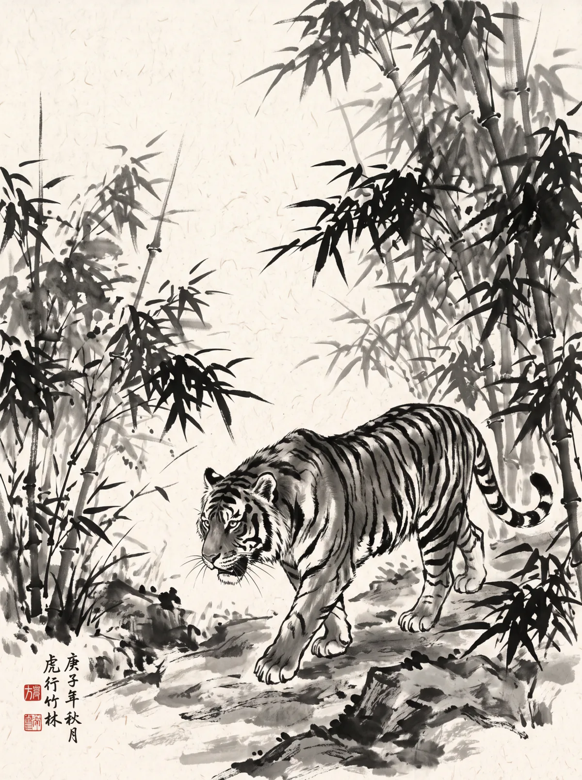 Result of the Ink-wash tiger prompt, made with Nano Banana 2