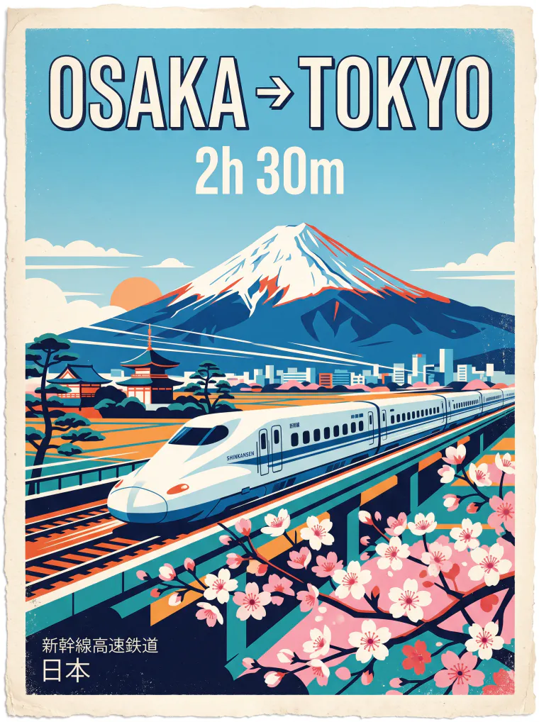 Bullet train travel poster