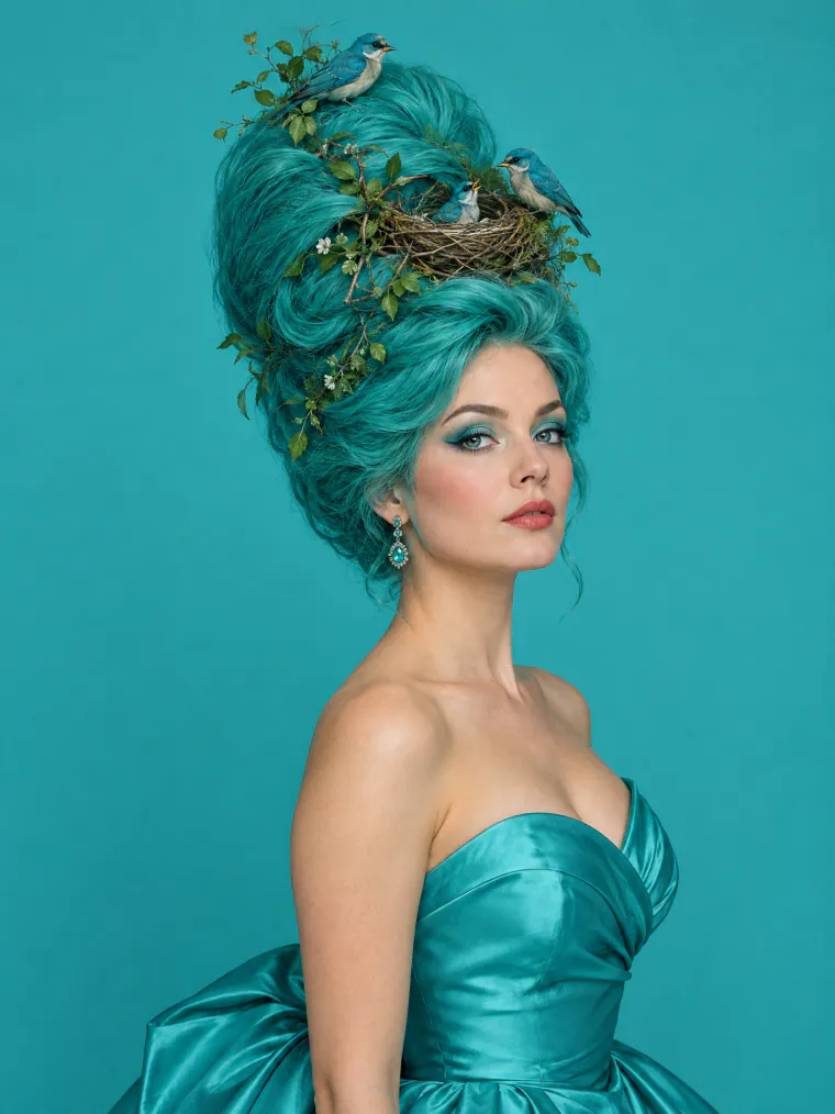 Songbirds in a beehive hairdo