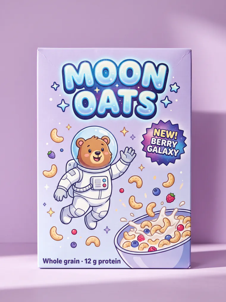 MOON OATS cereal box