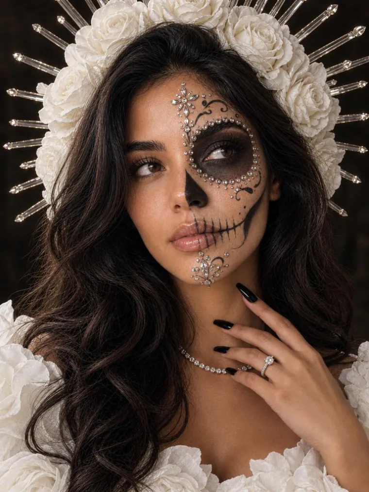 Sugar skull glam makeup