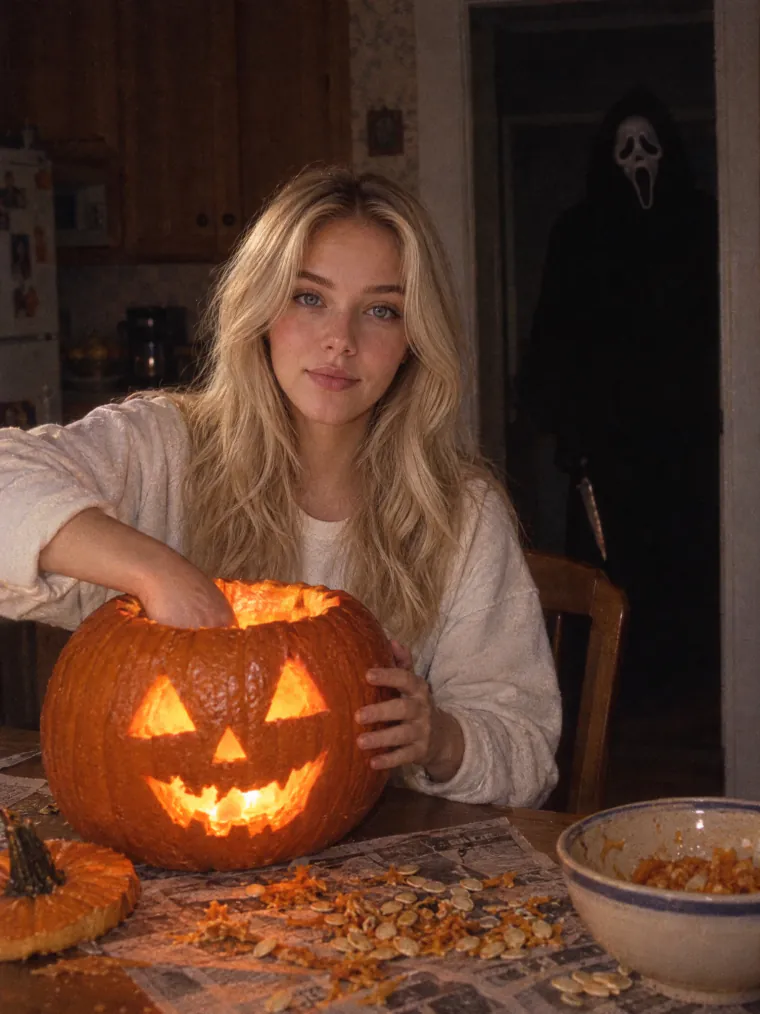 Ghostface at pumpkin carving