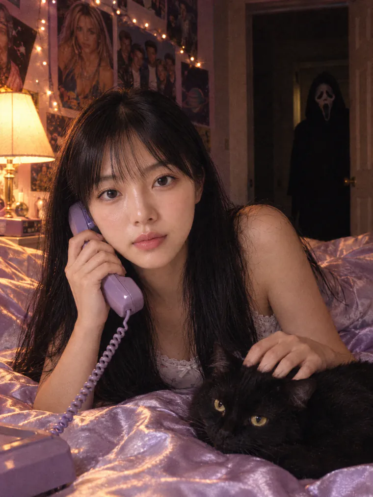 Ghostface and a black cat