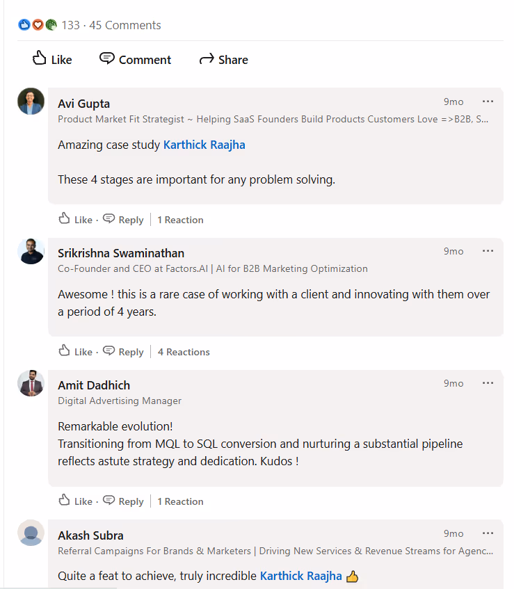 engagement on LinkedIn