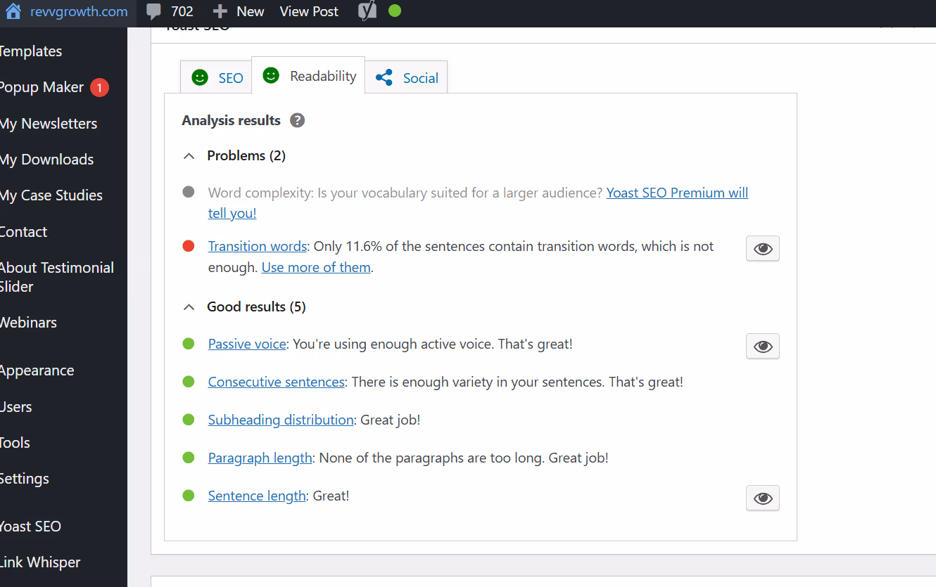 readability score