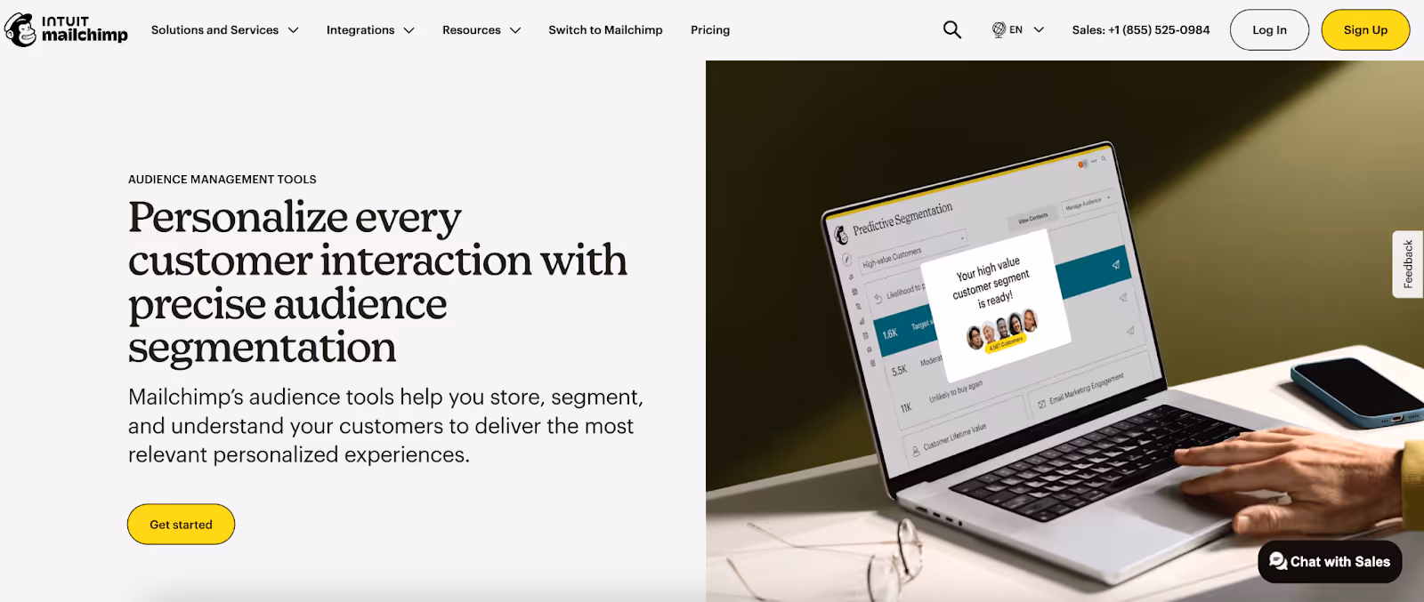 Mailchimp’s audience segmentation and personalization tool
