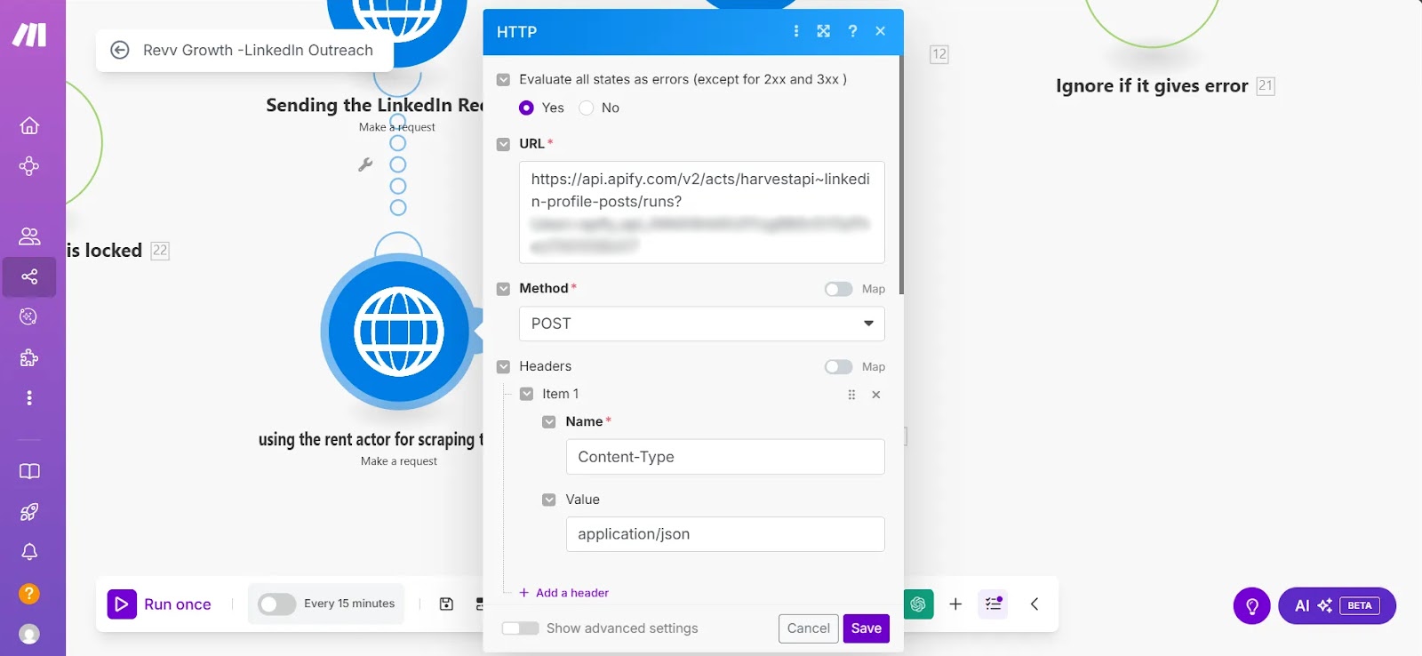 Workflow scraping latest LinkedIn post and posting tailored AI-generated comment