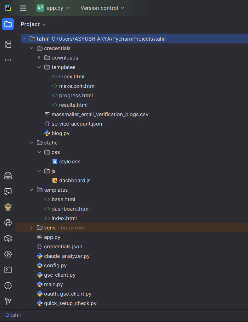 Flask dashboard for automated GSC reporting