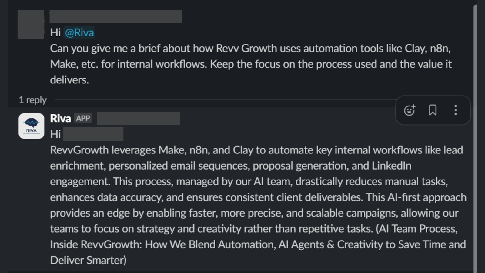 Riva: Revv Growth's AI assistant inside Slack