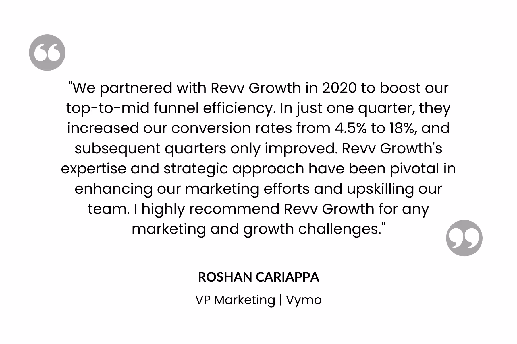 Vymo Testimonial Revv Growth