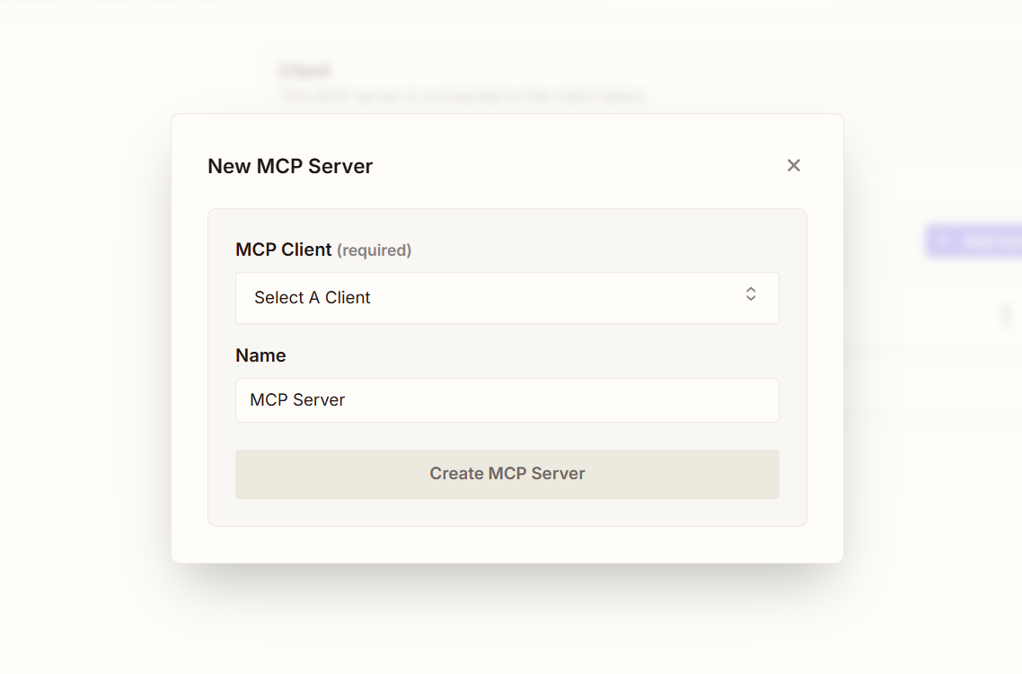 Zapier MCP server setup screen.
