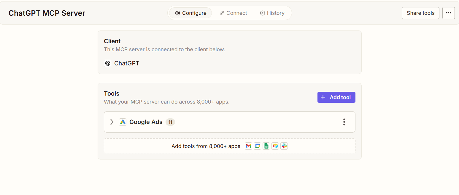Zapier connecting Google Ads account screen.