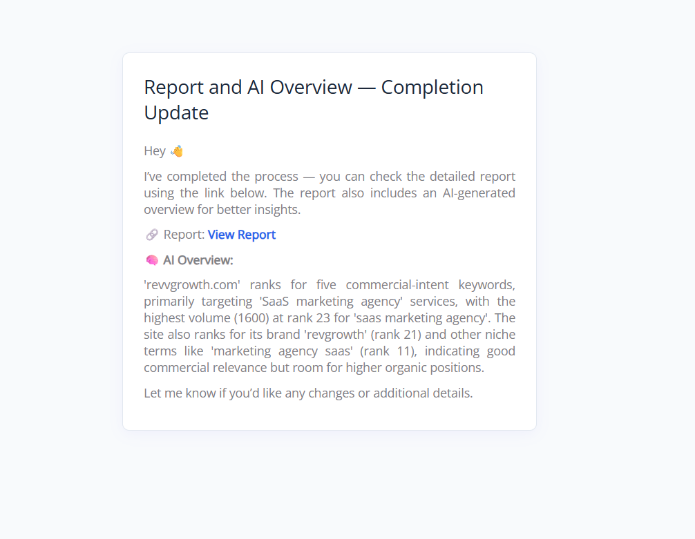 Report on Competitor keyword research 