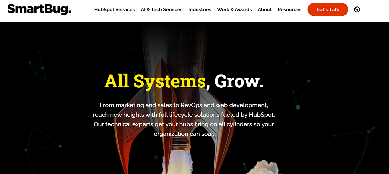 SmartBug Media homepage, a B2B inbound marketing agency