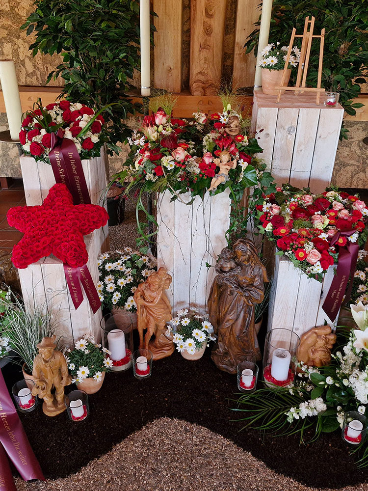 Aufbau einer Trauerfloristik