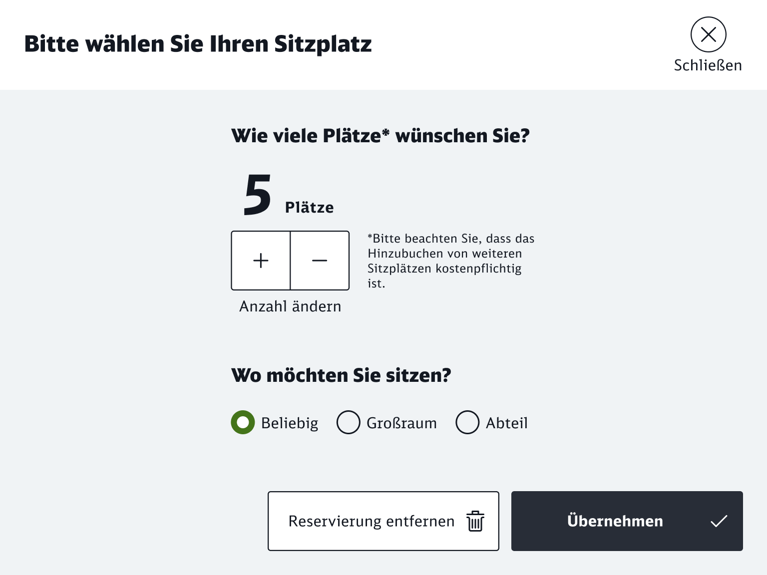 db booking flow – add seats