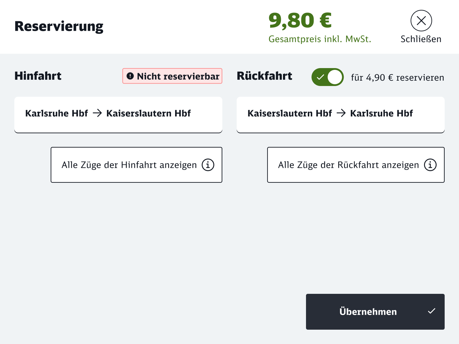 db booking flow – reservation