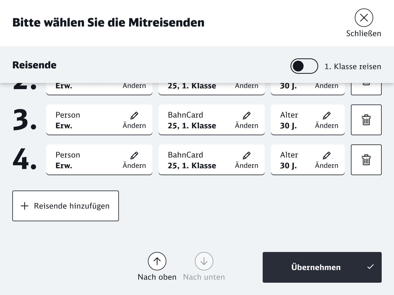 db booking flow – add travelers