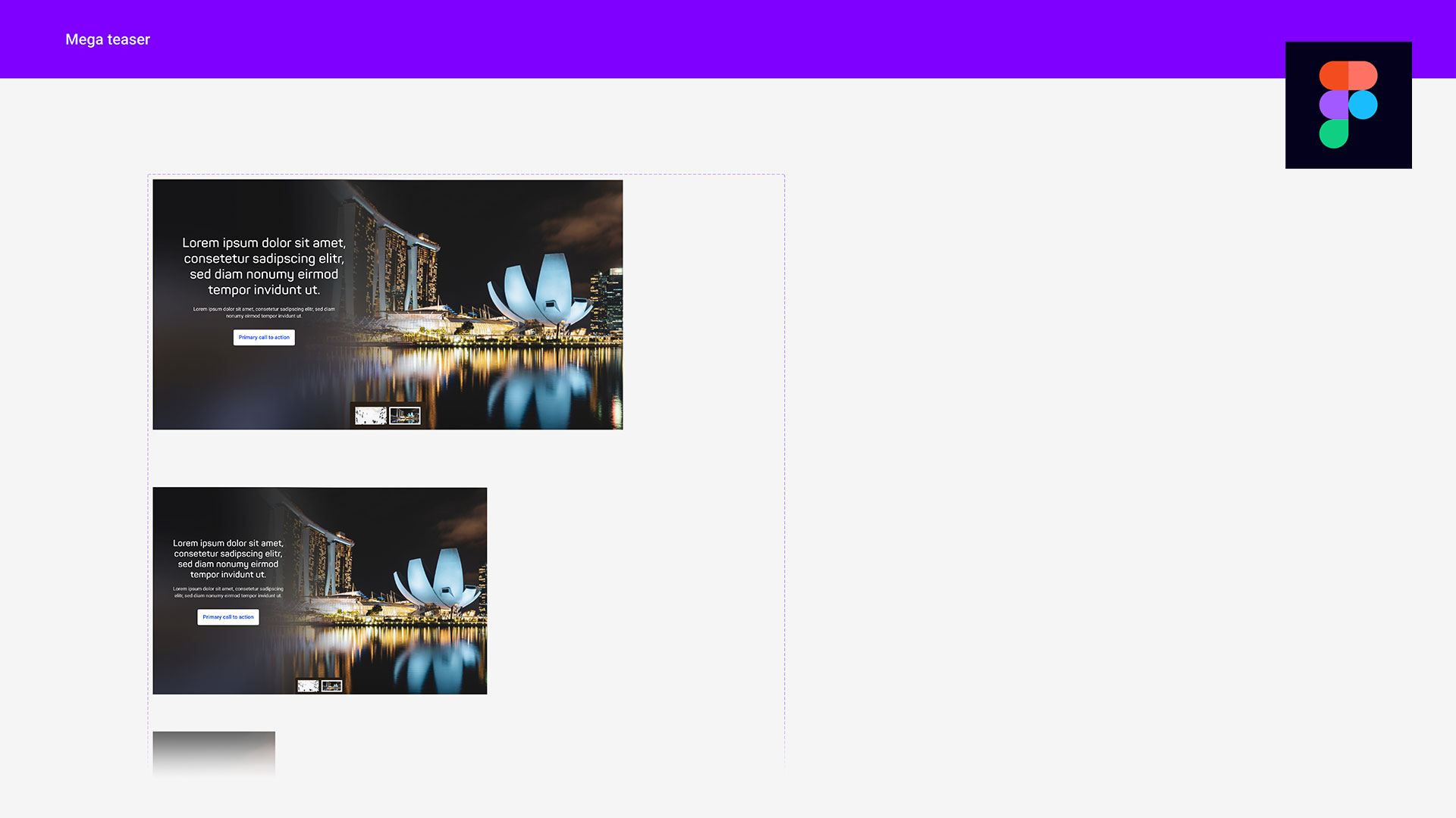 page from hartmann figma design system – component mega teaser
