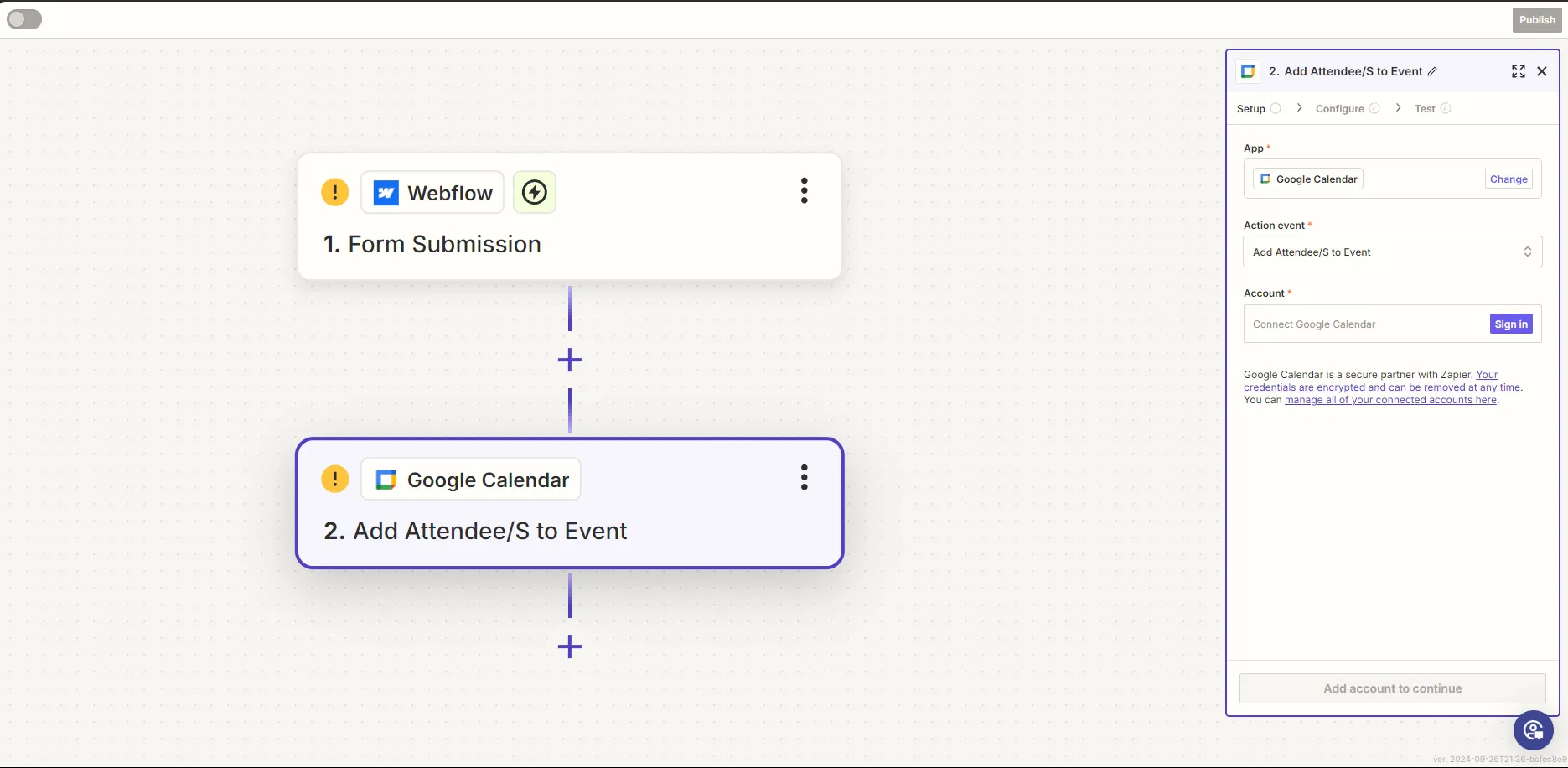 Webflow Zapier Connection