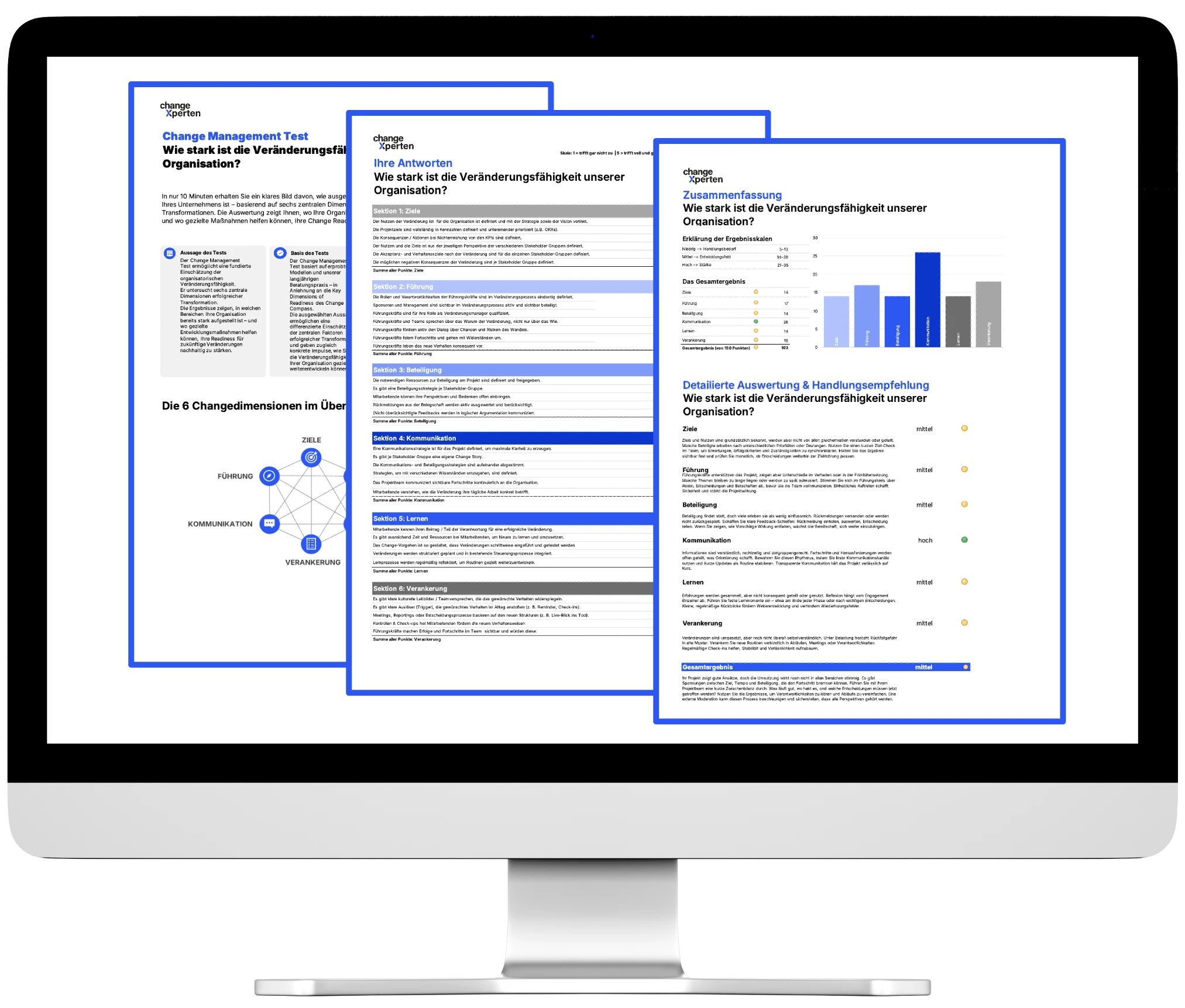 Change Management Test Ergebnisvorschau