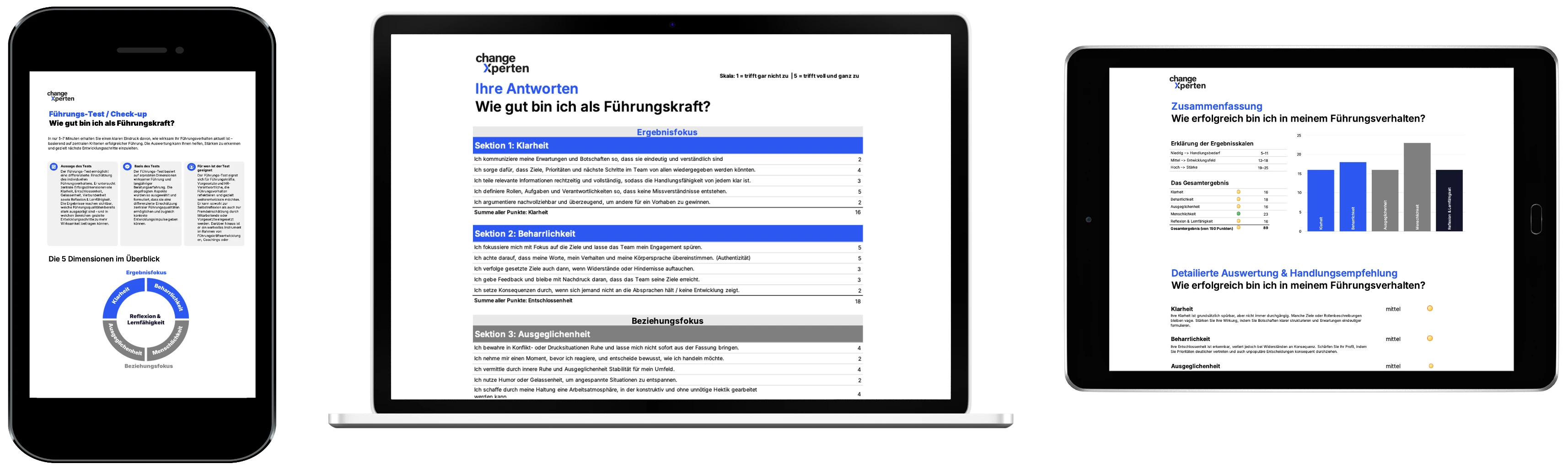 Ergebnisse des Führungs-Tests