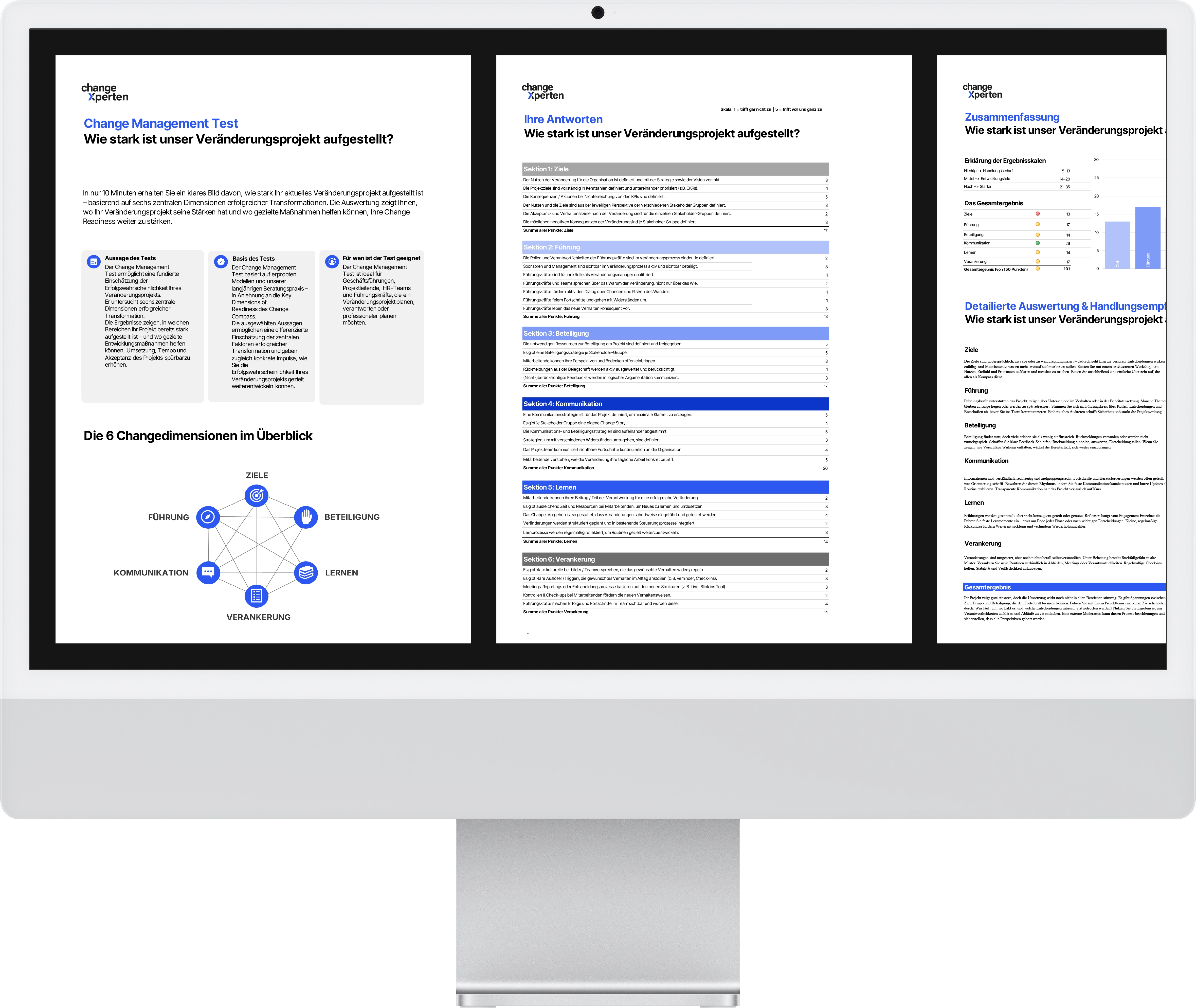 Change Management Test Vorschau Bildschirm