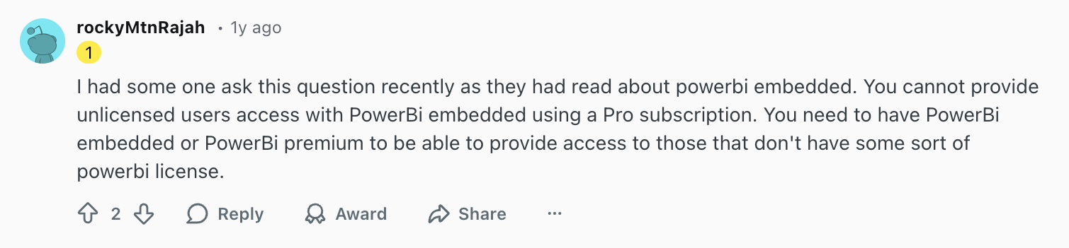 embedded bi tools - Power BI user sentiment